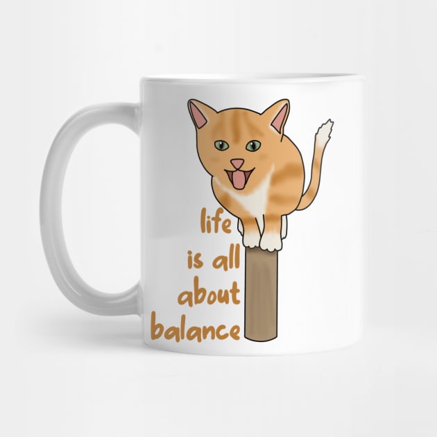 Life is all about balance (fluffy orange cat) by Becky-Marie